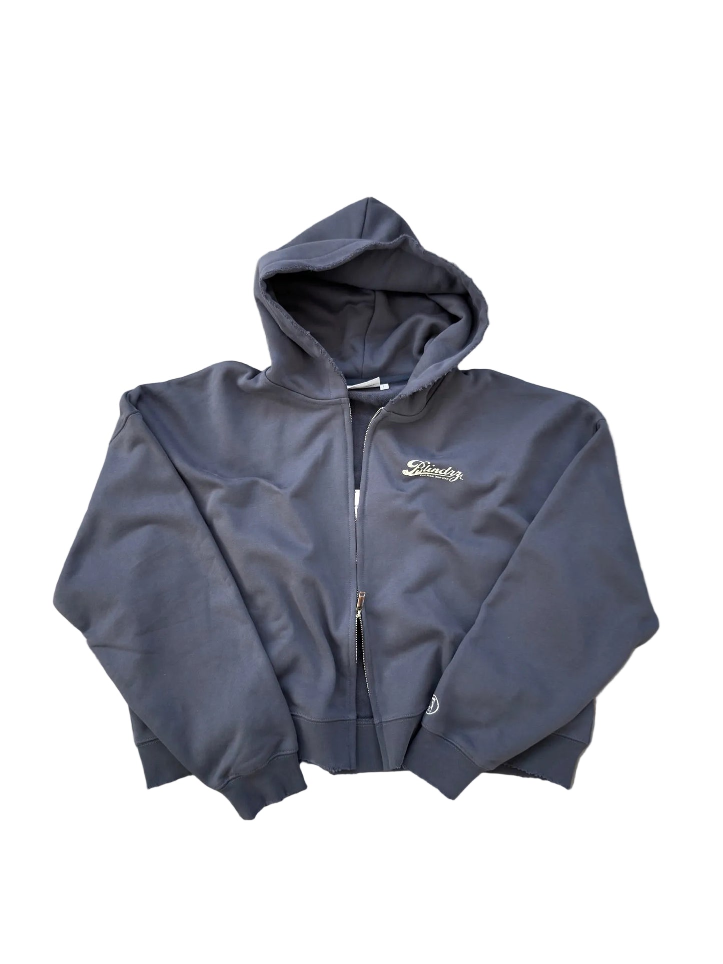 Blue "Script" Zip-Up Hoodie