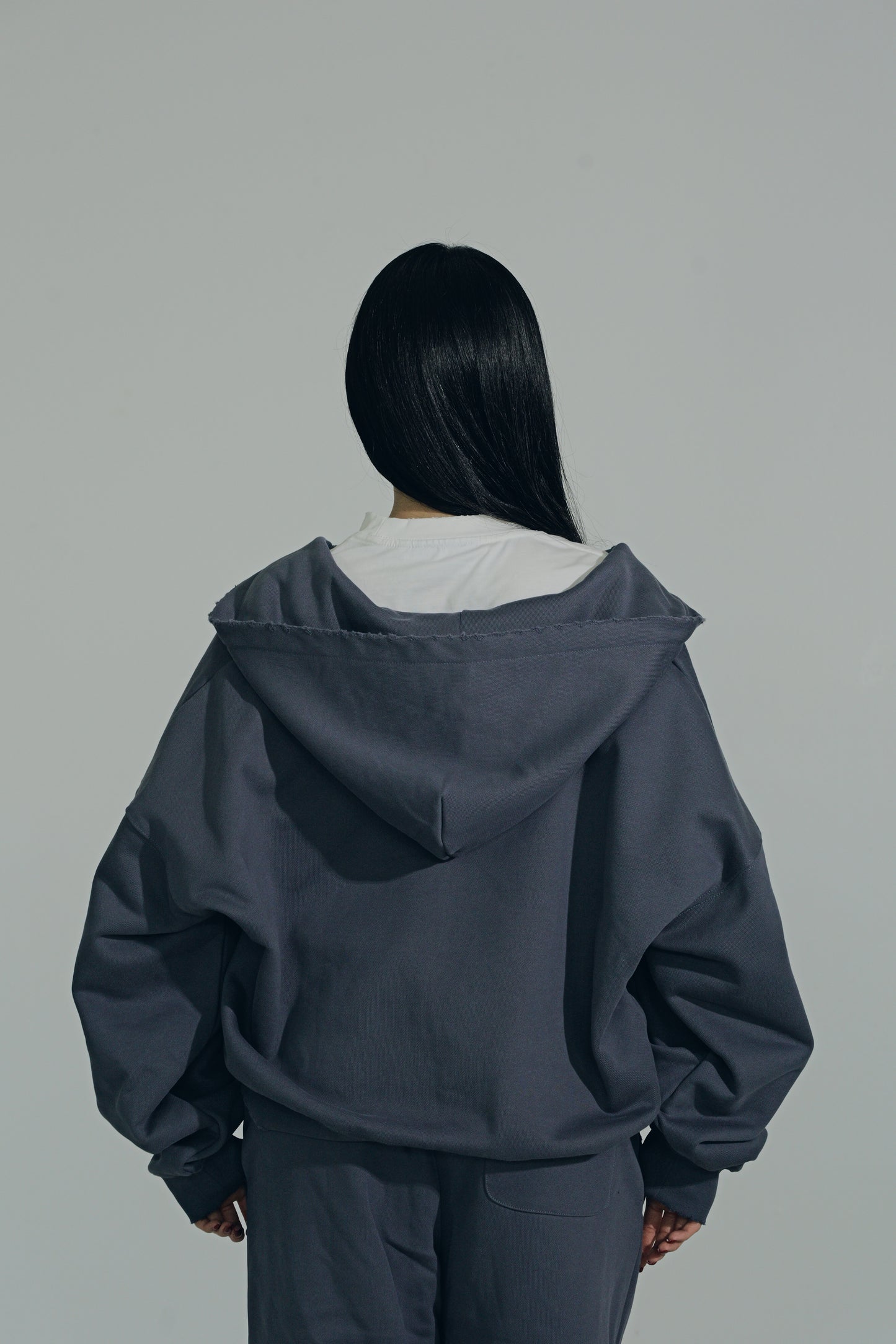 Blue "Script" Zip-Up Hoodie